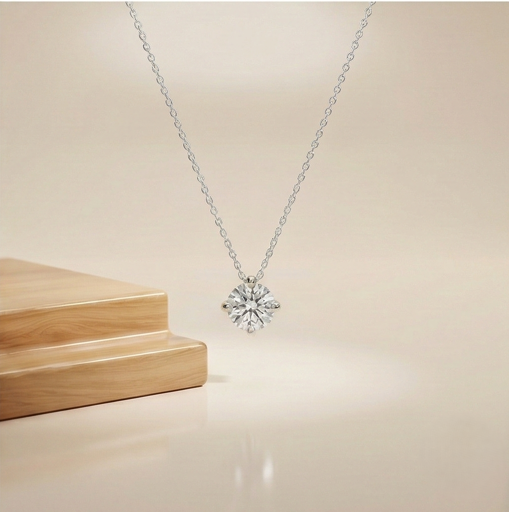 925 Sterling Silver Classic Cushion Frame Solitaire Pendant Necklace Jewellery for Women