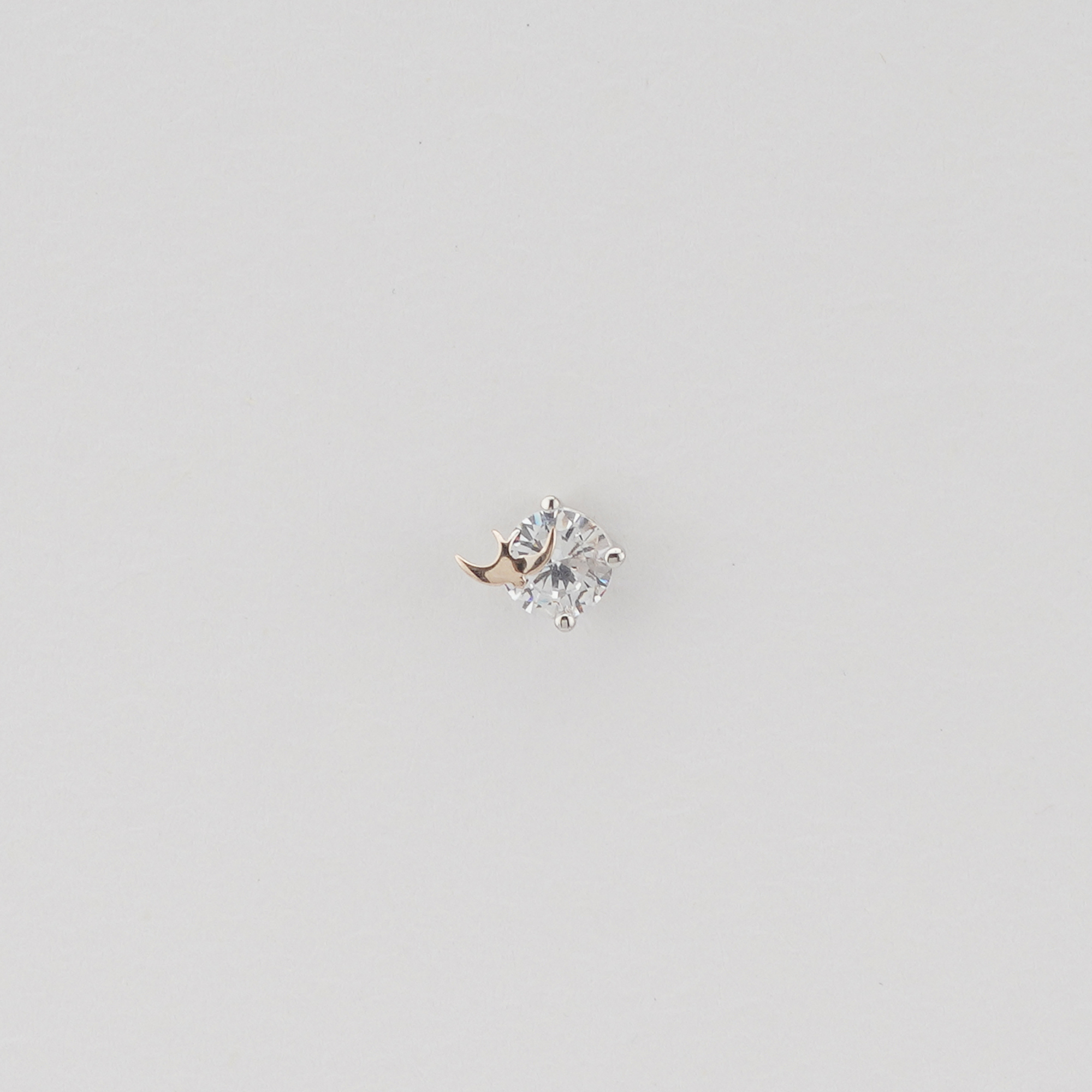 925 Sterling Silver Celestial Moon Solitaire Stud Earrings Jewellery