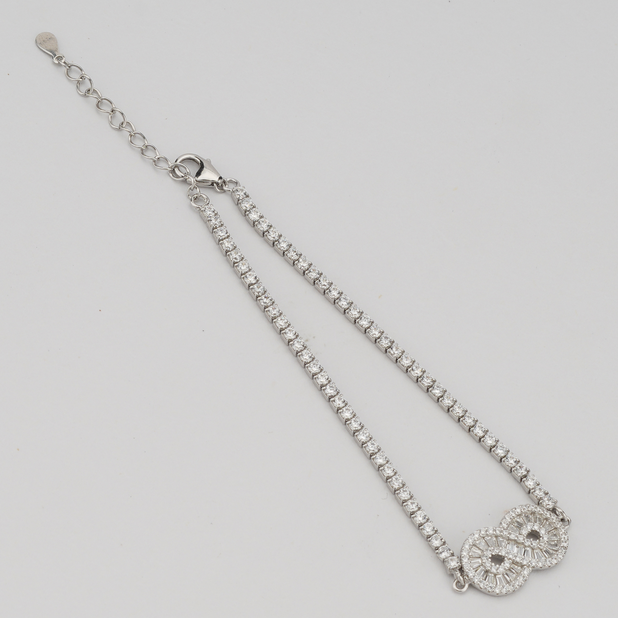 925 Sterling Silver Infinity Link Tennis Bracelet Jewellery for Women Silver Finish