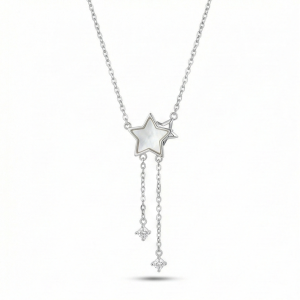 925 Sterling Silver Star Drop Lariat Necklace Jewellery for Women & Girls