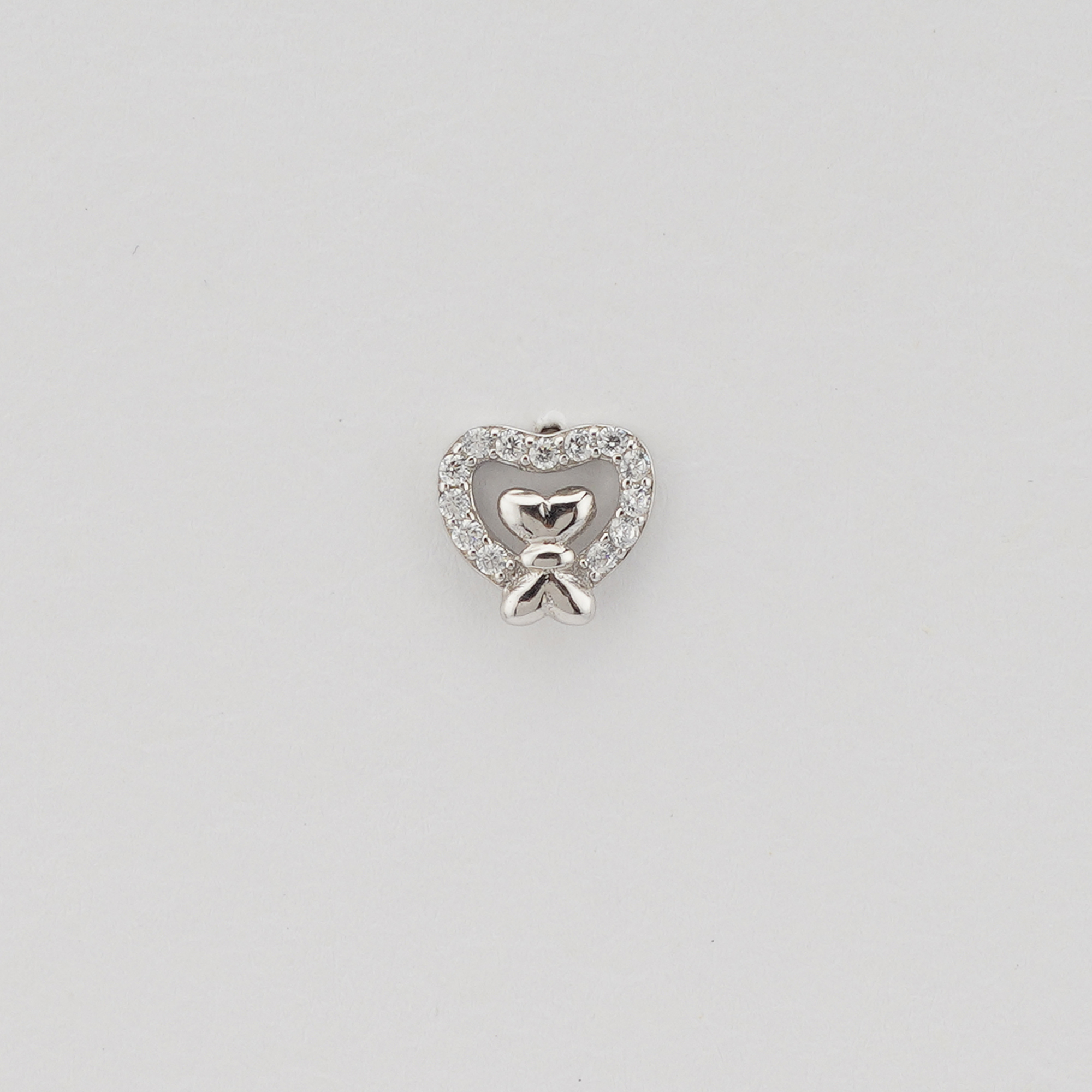 925 Sterling Silver Heart Bow Stud Earrings Jewellery for Women & Girls