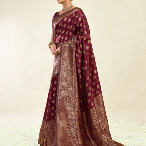 AXONIT Women's Silk Blend Banarasi Jacquard