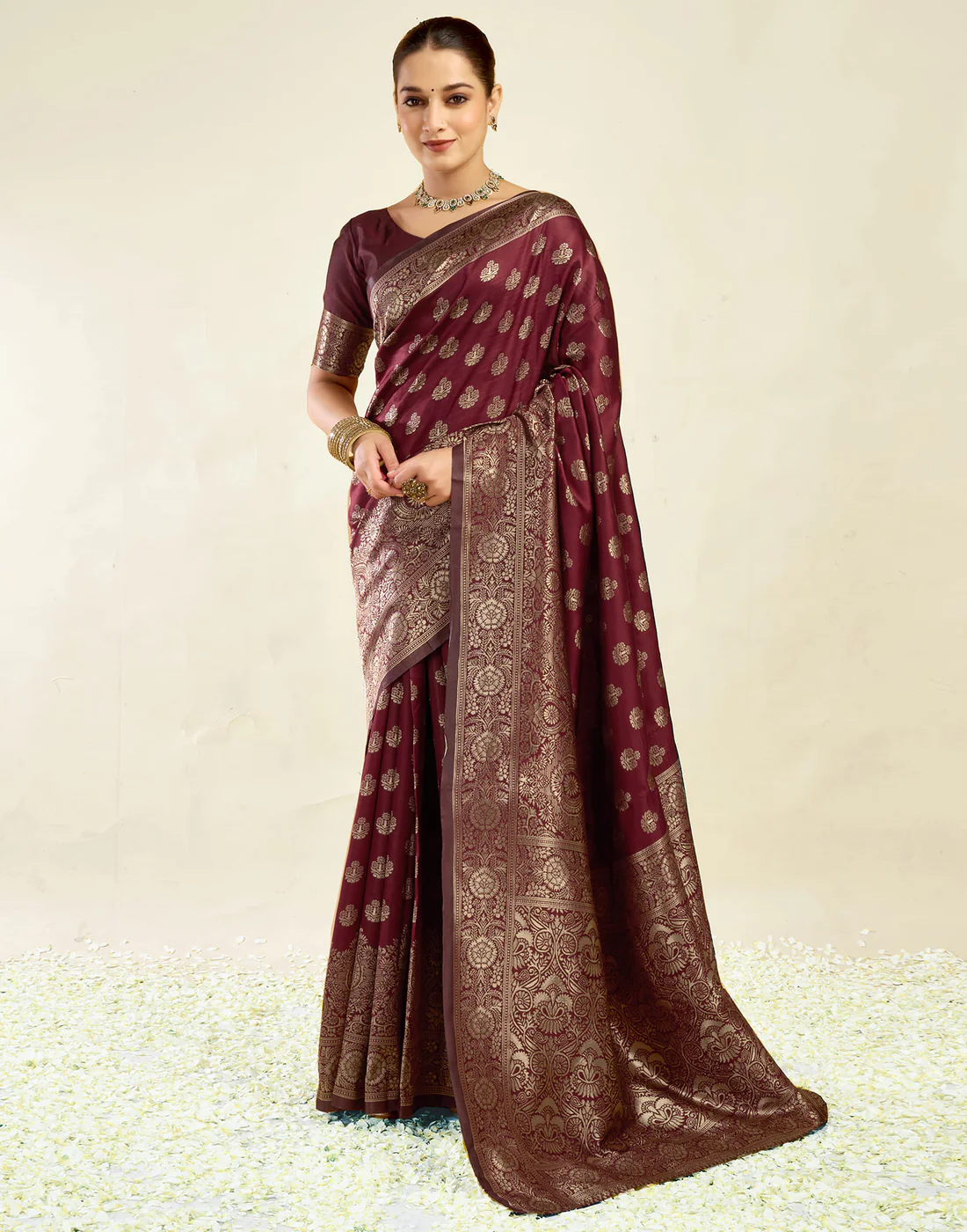 AXONIT Women's Silk Blend Banarasi Jacquard