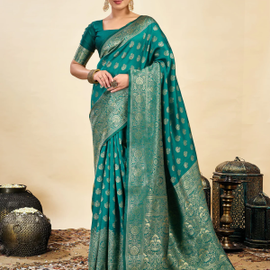 AXONIT Women's Silk Blend Banarasi Jacquard