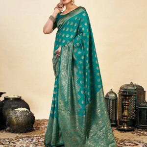 AXONIT Women's Silk Blend Banarasi Jacquard