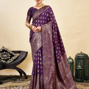 AXONIT Women's Silk Blend Banarasi Jacquard