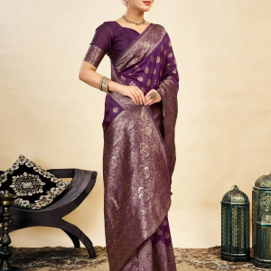 AXONIT Women's Silk Blend Banarasi Jacquard