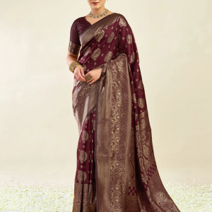 AXONIT Women's Silk Blend Banarasi Jacquard