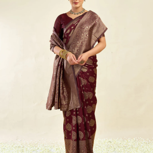 AXONIT Women's Silk Blend Banarasi Jacquard