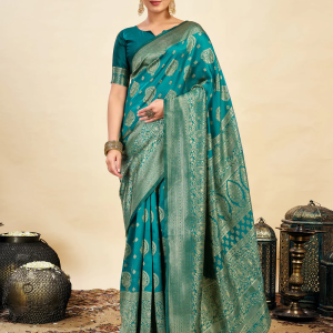 AXONIT Women's Silk Blend Banarasi Jacquard