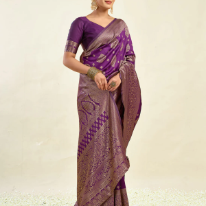 AXONIT Women's Silk Blend Banarasi Jacquard