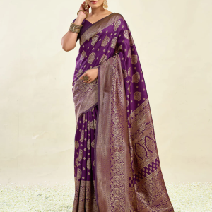 AXONIT Women's Silk Blend Banarasi Jacquard
