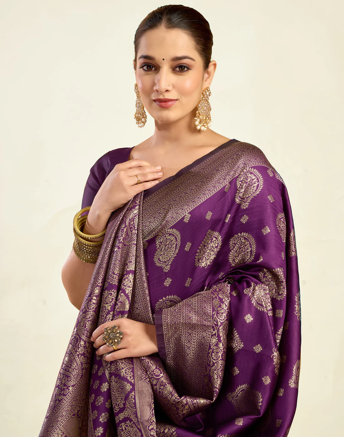 AXONIT Women's Silk Blend Banarasi Jacquard
