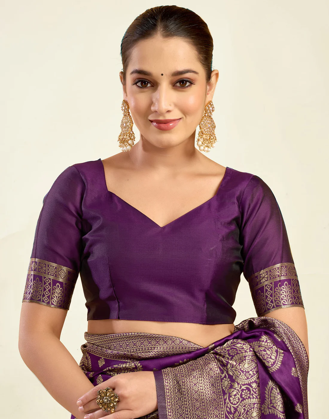 AXONIT Women's Silk Blend Banarasi Jacquard
