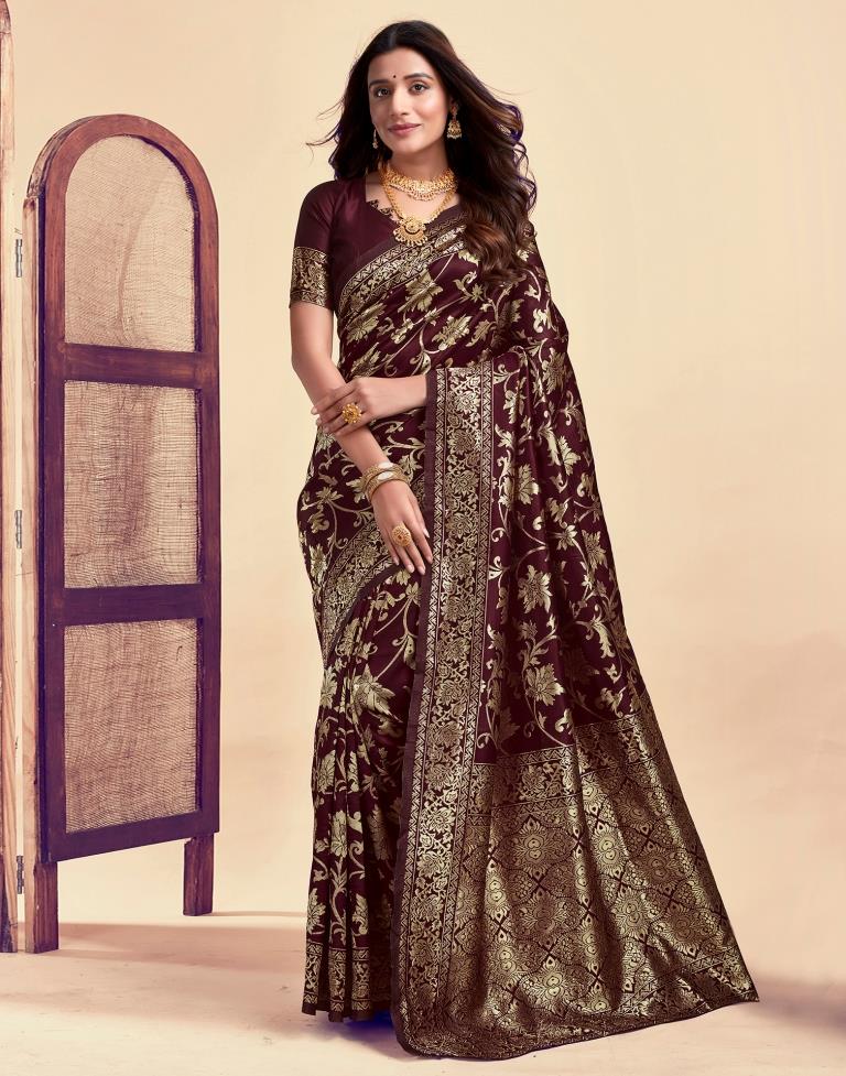 AXONIT Women's Silk Blend Banarasi Jacquard