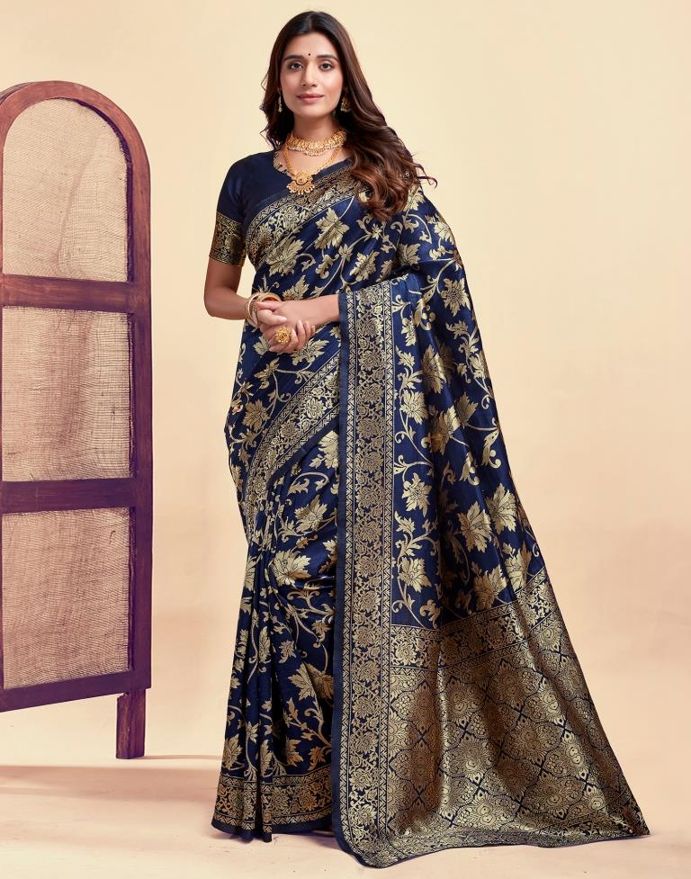 AXONIT Women's Silk Blend Banarasi Jacquard