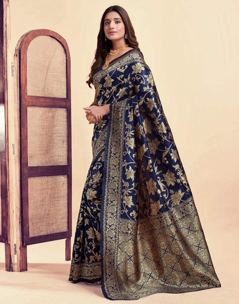 AXONIT Women's Silk Blend Banarasi Jacquard