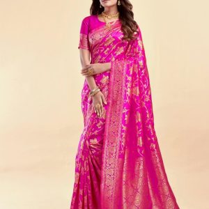 AXONIT Women's Silk Blend Banarasi Jacquard