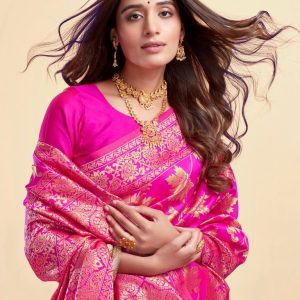 AXONIT Women's Silk Blend Banarasi Jacquard
