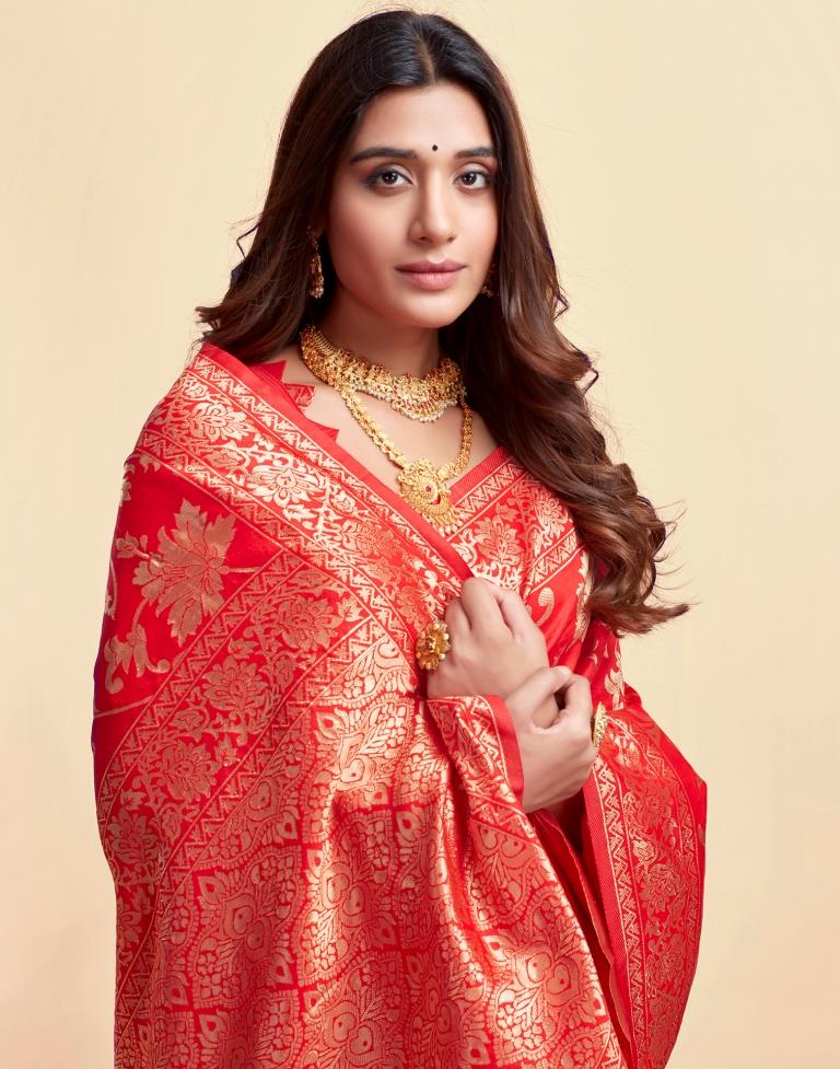 AXONIT Women's Silk Blend Banarasi Jacquard