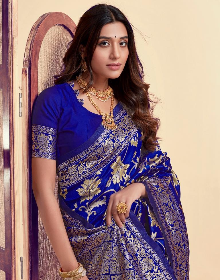 AXONIT Women's Silk Blend Banarasi Jacquard