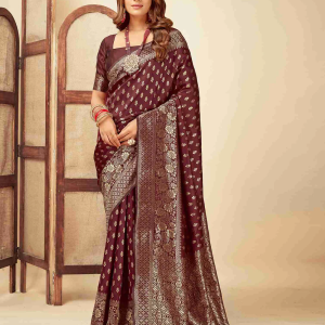 AXONIT Women’s Silk Blend Banarasi Jacquard