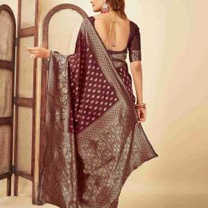 AXONIT Women's Silk Blend Banarasi Jacquard