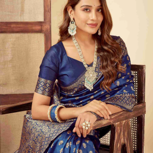 AXONIT Women's Silk Blend Banarasi Jacquard
