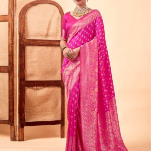 AXONIT Women's Silk Blend Banarasi Jacquard