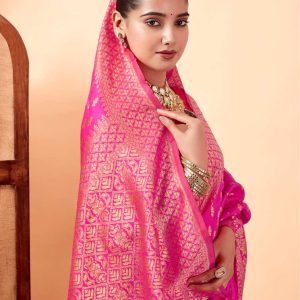 AXONIT Women's Silk Blend Banarasi Jacquard