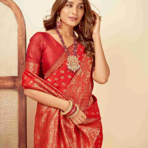 AXONIT Women's Silk Blend Banarasi Jacquard
