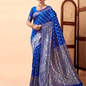 AXONIT Women's Silk Blend Banarasi Jacquard
