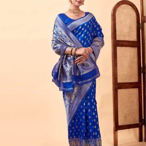 AXONIT Women's Silk Blend Banarasi Jacquard