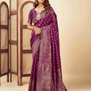 AXONIT Women's Silk Blend Banarasi Jacquard