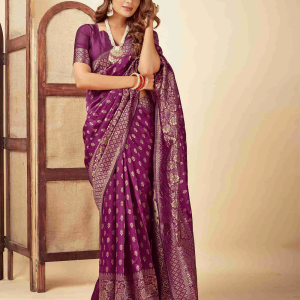 AXONIT Women's Silk Blend Banarasi Jacquard