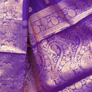 AXONIT Women's Silk Blend Banarasi Jacquard Floral & Paisley Design Saree with Unstitched Blouse Piece