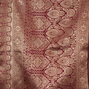 AXONIT Women's Silk Blend Banarasi Jacquard Classic Motif Design Saree with Unstitched Blouse Piece