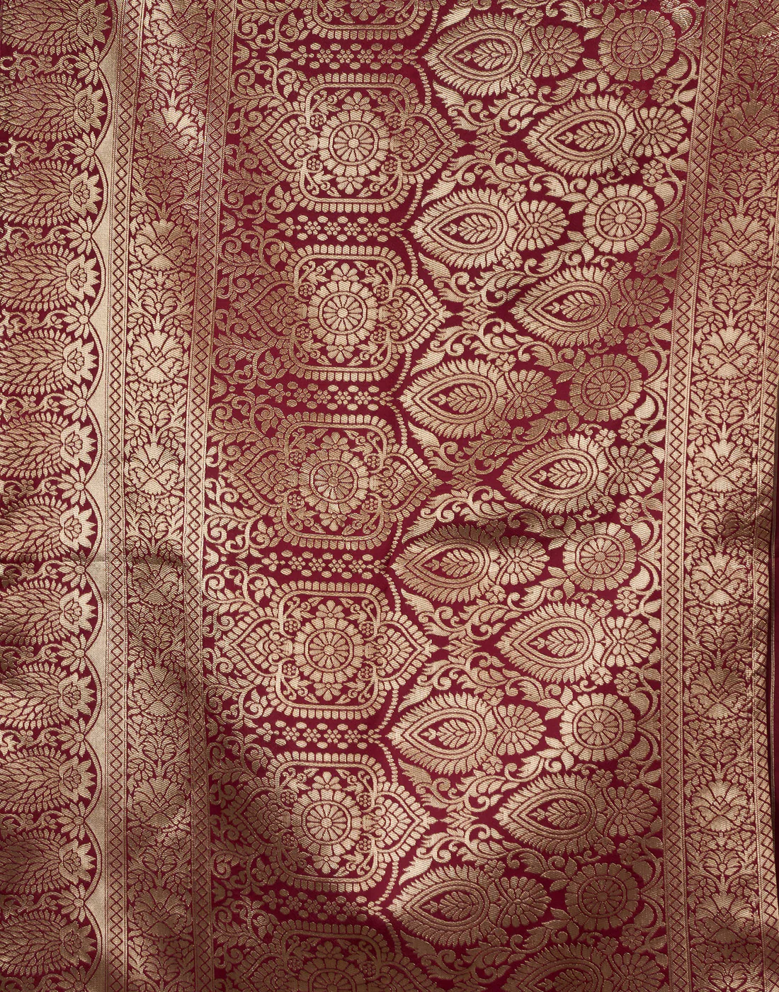 AXONIT Women's Silk Blend Banarasi Jacquard Classic Motif Design Saree with Unstitched Blouse Piece