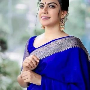 AXONIT Women's Premium Jacquard Silk Saree with Floral Brocade Border & Pallu Design with Unstitched Blouse Piece