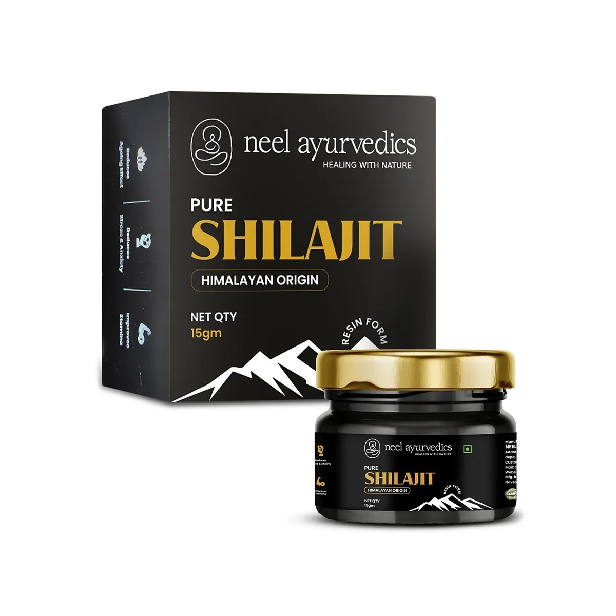 Neel Ayurvedics ShilajIt Resin – 15 Gm | Premium Quality | Boosts Energy